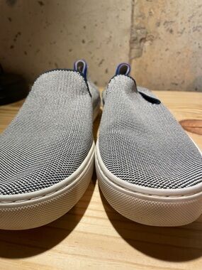Rothy's Slip-On Flats in Black and White Knit